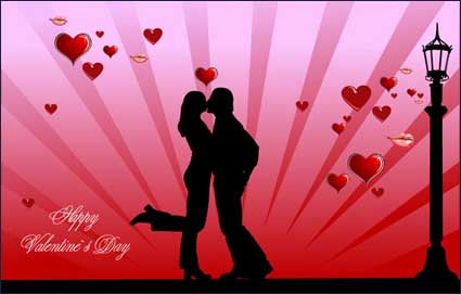 Pareja Da de San Valentn material besar vector