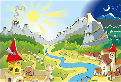 El sol, la luna, los volcanes, castillos, vela