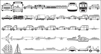 Autobuses, taxis, batidora, barcos, transbordadores espaciales, excavadoras