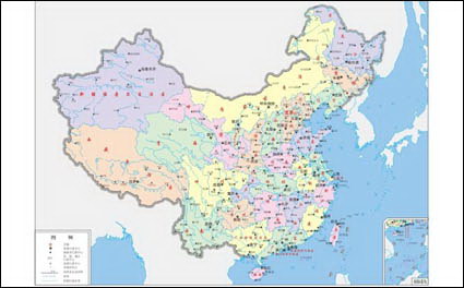Mapas de China (cuatro colores) de vectores