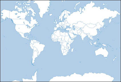 Mundial de la silueta de mapa vectorial