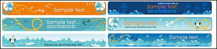 Caricatura Tema Marina vectoriales Banner