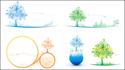 Icono de colorido rbol vector de color suave