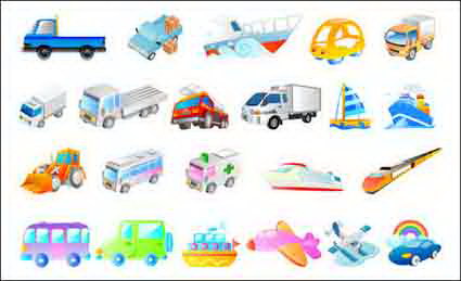 Vector barcos, aviones, automviles, ambulancias,