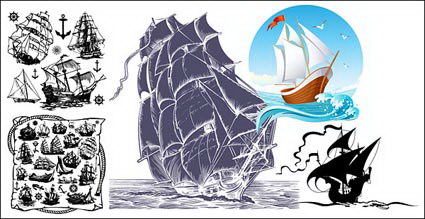 Barco de vela Tema vectoriales