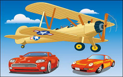 Veh¨ªculo vectoriales Material: aviones de h¨¦lice y un coche deportivo