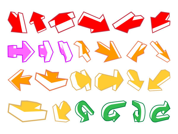 Una variedad de flechas y un material de otro vector